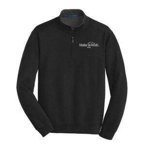Make A Wish Iowa Port Authority Interlock 1/4 Zip Men-Black