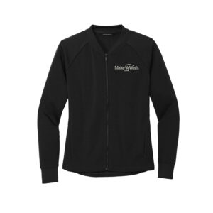 Make A Wish Iowa MERCER and METTLE Women’s Double-Knit Bomber-Black