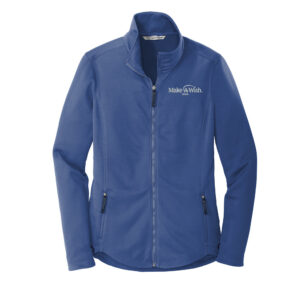 Make A Wish Iowa Port Authority Ladies Collective Smooth Fleece Jacket-Night Sku Blue