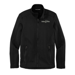 Make A Wish Iowa Port Authority Men Grid Fleece Jacket-Black