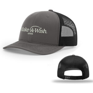 Make A Wish Iowa Richardson Pro Crown Mesh Back Adjustable back cap Split-Charcoal/Black