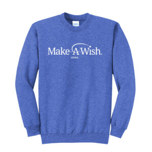 Make A Wish Iowa Unisex Fleece Crewneck Sweatshirt-Heather Royal
