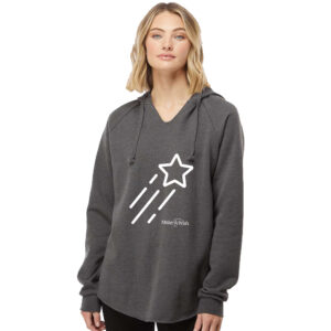 Make A Wish Iowa Independent Trading Co. Women’s Lightweight California Wave Wash Hooded Sweatshirt-Shadow