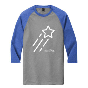 Make A Wish Iowa District Made Unisex Perfect Tri 3/4-Sleeve Raglan-Royal/ Grey Frost