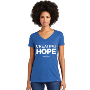 Make A Wish Iowa New Era Ladies Heritage Blend V-Neck Tee-Royal