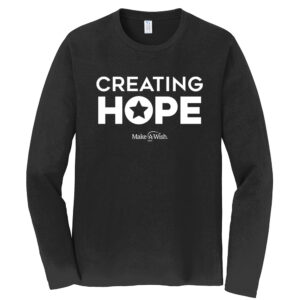 Make A Wish Iowa Unisex Cotton Fan Favorite Long Sleeve Tee- Black