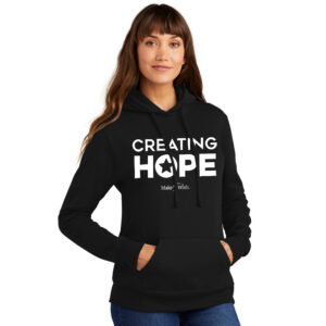 Make A Wish Iowa Ladies Core Fleece Pullover Hooded Sweatshirt-Black