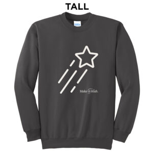 Make A Wish Iowa Tall Fleece Crewneck Sweatshirt-Charcoal