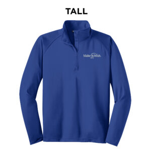 Make A Wish Iowa Sport-Tek TALL Sport-Wick Stretch 1/2-Zip Pullover-True Royal