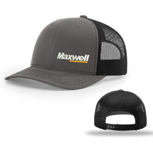 Maxwell Construction Richardson Pro Crown Mesh Back Adjustable back cap Split-Charcoal/Black