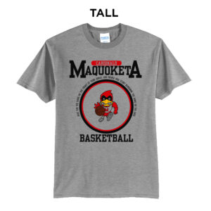 Maquoketa Boys BB Tall Cotton Short Sleeve Tee-Grey