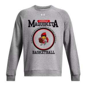 Maquoketa Boys BB Under Armour UA Rival Fleece Crewneck Sweatshirt-Castle Rock Heather