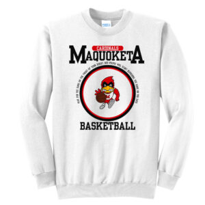 Maquoketa Boys BB Unisex Fleece Crewneck Sweatshirt-White