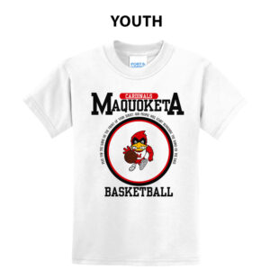 Maquoketa Boys BB Youth Short Sleeve Tee-White