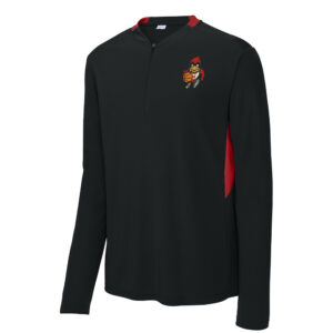 Maquoketa Boys BB Sport-Tek Men Club 1/4-Zip Pullover-Black/Red