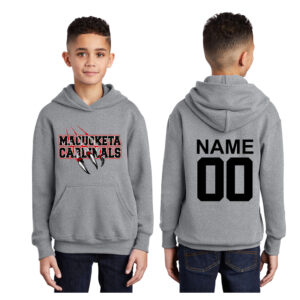 Maq Youth BB Youth Fleece Hooded Sweatshirt-Athletic Heather
