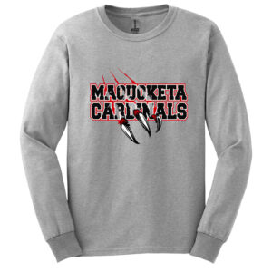 Maq Youth BB Unisex Cotton Long Sleeve Tee-Ash