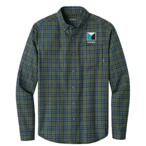 Menk Eddie Bauer men Long Sleeve Favorite Flannel Plaid Shirt-Soft Olive Plaid