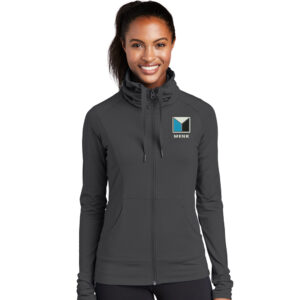 Menk Sport-Tek Ladies Sport-Wick Stretch Full-Zip Jacket-Charcoal