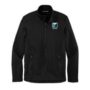 Menk Port Authority Men Grid Fleece Jacket-Black