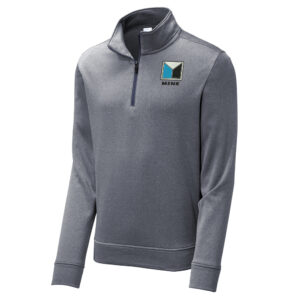 Menk Sport-Tek Men PosiCharge Sport-Wick Heather Fleece 1/4 Zip Pullover-Black Heather