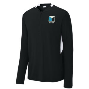 Menk Sport-Tek Men Club 1/4-Zip Pullover-Black/White