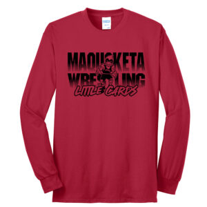 Maq Little Cards Wrestling Unisex Cotton Long Sleeve Tee-Red