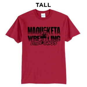 Maq Little Cards Wrestling Tall Cotton Short Sleeve Tee-Red