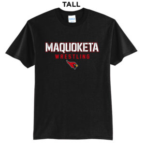Maq Little Cards Wrestling Tall Cotton Short Sleeve Tee-Black