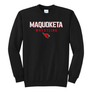 Maq Little Cards Wrestling Unisex Fleece Crewneck Sweatshirt-Black