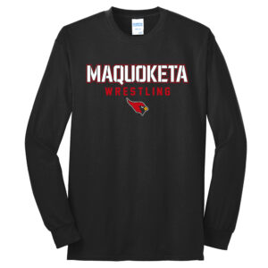 Maq Little Cards Wrestling Unisex Cotton Long Sleeve Tee-Black