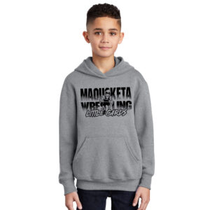 Maq Little Cards Wrestling Youth Fleece Hooded Sweatshirt-Athletic Heather