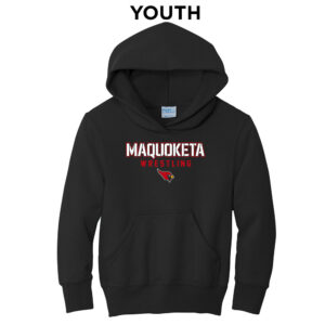 Maq Little Cards Wrestling Youth Hooded Sweatshirt-Black