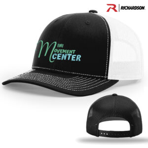 Mini Movement Center Richardson Pro Mesh Adjustable Trucker Cap Split-Black/White