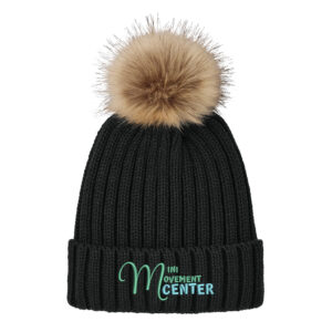 Mini Movement Center Port Authority Faux Fur Pom Beanie-Black