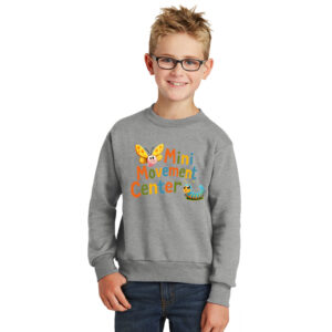 Mini Movement Center Youth Fleece Crewneck Sweatshirt-Athletic Heather