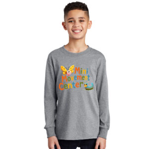 Mini Movement Center Youth Cotton Long Sleeve Tee-Athletic Heather