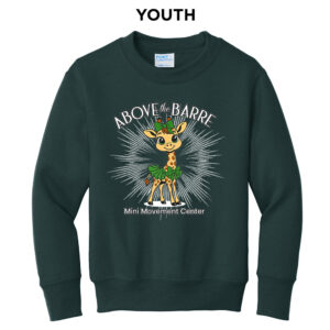 Mini Movement Center Youth Fleece Crewneck Sweatshirt-Dark Green