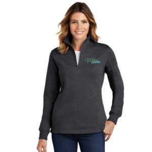Mini Movement Center Sport-Tek Ladies 1/4-Zip Sweatshirt- Graphite Heather