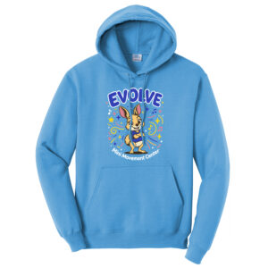 Mini Movement Center Unisex Classic Core weight Cozy Pullover Hooded Sweatshirt-Aquatic Blue