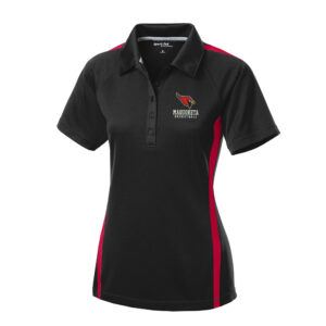 Maq Girls BB Sport Tek Ladies PosiCharge Micro Mesh Colorblock Polo-Black/Red