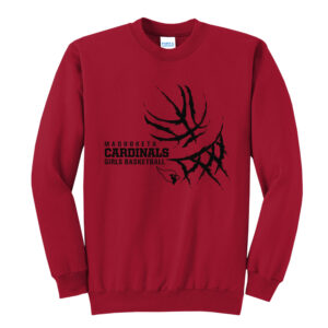 Maq Girls BB Unisex Fleece Crewneck Sweatshirt-Red