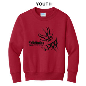 Maq Girls BB Youth Fleece Crewneck Sweatshirt-Red