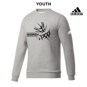 Maq Girls BB Adidas Fleece YOUTH Crewneck Sweatshirt-Heather Grey