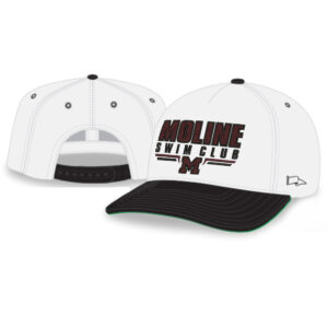 Moline Swim Club Rah-Rah 5-Panel Chino Twill Snapack Cap-White/Black/Green Underbill