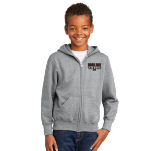 Moline Swim Club Youth Core Fleec Full Zip Hooded Sweatshirt-Athletic Heather