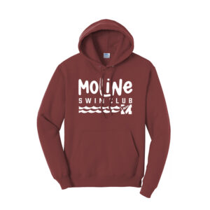 Moline Swim Club Unisex Fleece Hooded Sweatshirt-Maroon