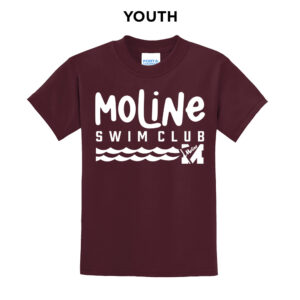Moline Swim Club Youth Short Sleeve Tee-Maroon
