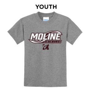 Moline Swim Club Youth Short Sleeve Tee-Athletic Heather