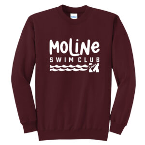 Moline Swim Club Unisex Core Fleece Crewneck Sweatshirt-Maroon